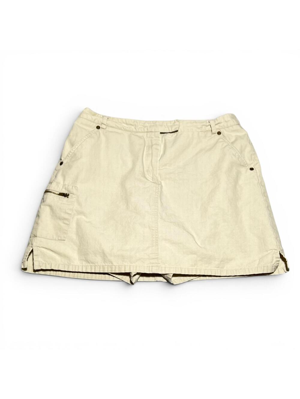 Vintage 90s Beige Utility Skort with Pockets